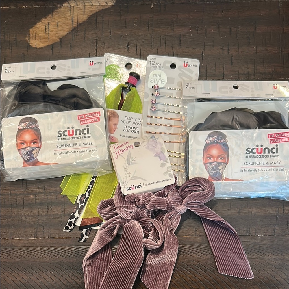 Kids scunci Hair Accessories Set - Black and Purple